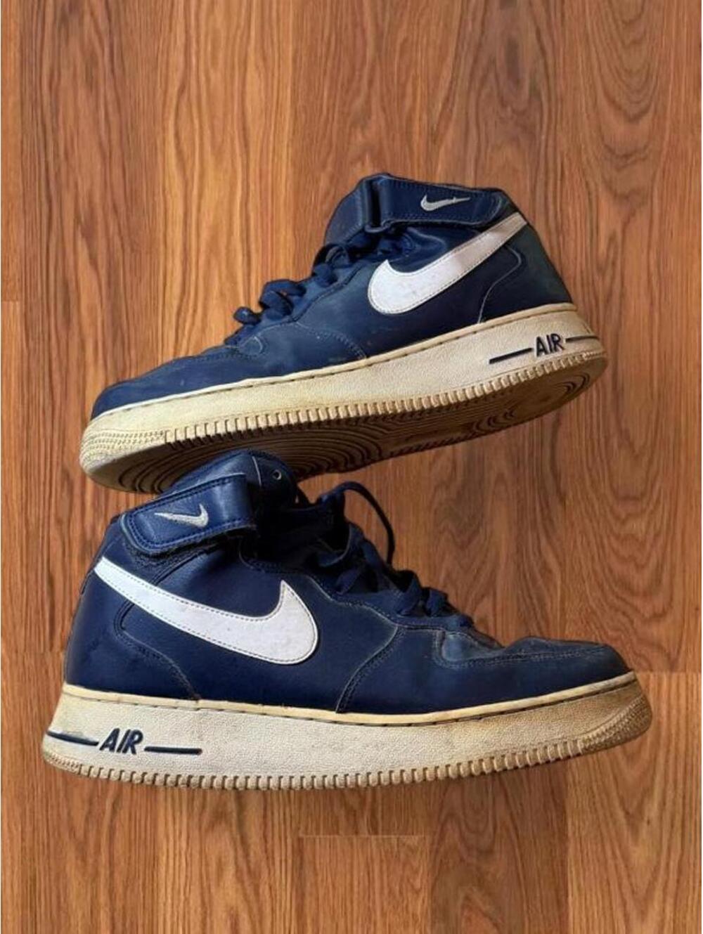 Nike Air Force 1 High 07 Navy Blue White Strap Sneakers Mens Size 9 Basketball